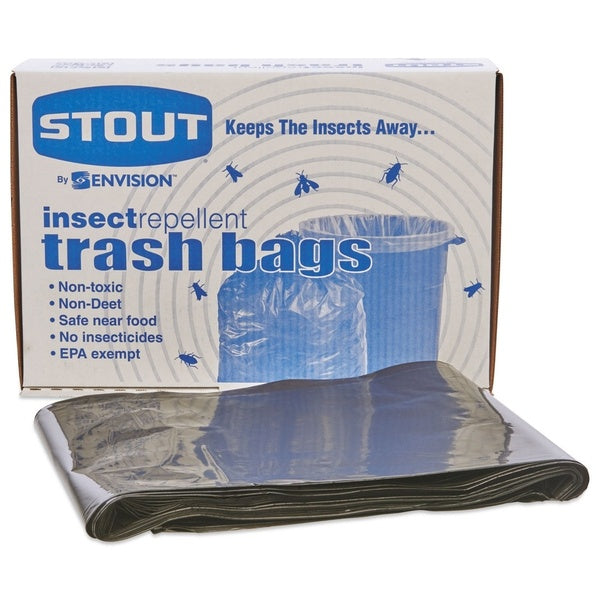 80-PACK OF Stout Envision P3345K20 33" x 45" Insect-Repellent Trash Bags - Black 35 Gallon (80 Count) - Puncture and Tear-Resistant