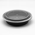 150-PACK OF Container Disp 48oz Black Round Container w/ Lid