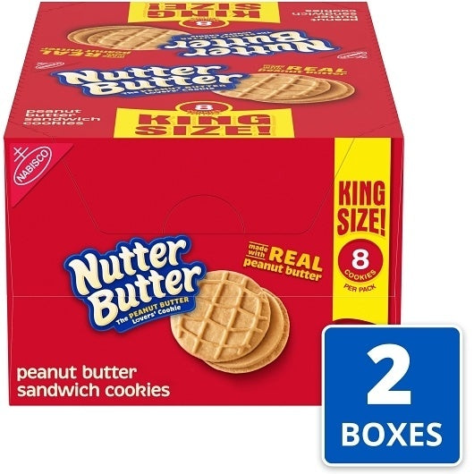 20- PACK OF King Size Cookies Nutter Butter, 2 - 10 - 3.5 Oz