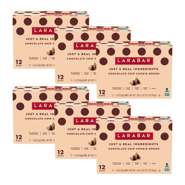 6-PACK OF Bar Chocolate Cookie Dough Larabar 19.2 oz