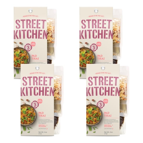 4-PACK OF Entree Noodle Pad Thai Kit Street Kitchen 11 oz