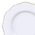 12-PACK OF Plate Dinner 10.25" White Gold Rim