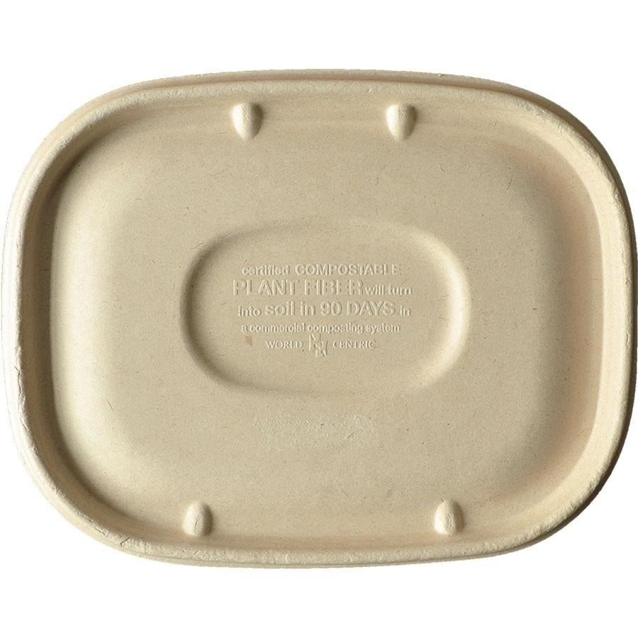 400-PACK OF CONTAINER TAKEOUT World Centric Compostable Fiber Lids for 8.7 x 6.7" Fiber Boxes | 400 count