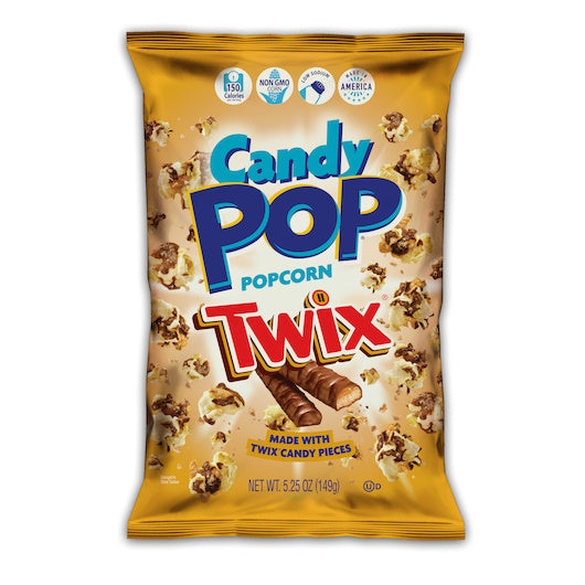 12-PACK OF Twix Candy Popcorn Snaxsational Brands, 12 - 5.25 Oz