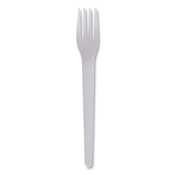 1000-PACK OF Cutlery Plastic Eco-Products EP-S012 6-Inch Compostable Forks - Pearl White, 1000 Count - Sustainable Plant-Based Cutlery