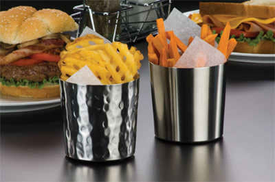 3 3/8"-PACK OF CUP STNLS FRY FRCH HAMMD FIN