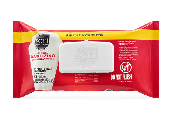 12-PACK OF WIPE SANITIZER NO RIN MULT SUR