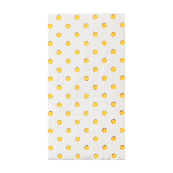 12-PACK OF Napkin Dinner w/ Gold Dots Design