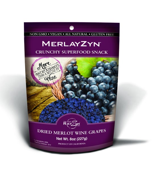 6-PACK OF Snack Raisin MerlayZyn Wine Raisins, Wine Rayzyn