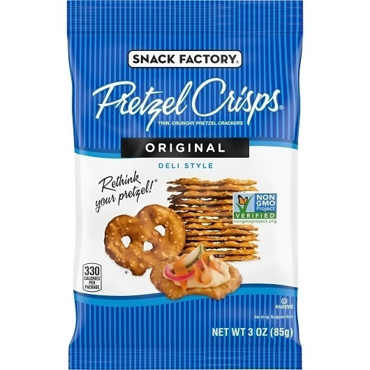 8-PACK OF Original Deli Style Thin Crunchy Pretzel Crackers Bag Snack Factory, 8 - 3 Oz