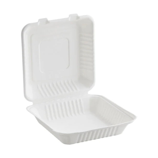 200-PACK OF Earth Smart™ 9 x 9 x 3 Molded Fiber 1 Compartment Hinged Take Out Container