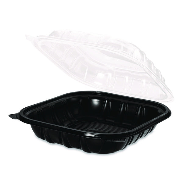 150-PACK OF Karat FP-PHC99PP-1C Polypropylene Plastic Hinged Container 9 x 9 x 3 Black/Clear Plastic 50/Pack 3 Packs/Carton