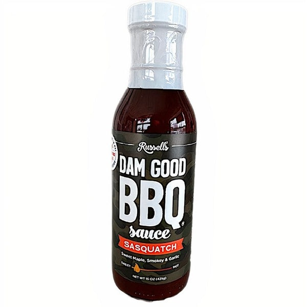 12-PACK OF Sauce BBQ, Dam Good Sasquatch, Russell's BBQ