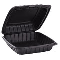 120-PACK OF Container Takeout Container Takeout Karat Earth 9" x 9" Mineral Filled PP Hinged Container, Black - 120 pcs