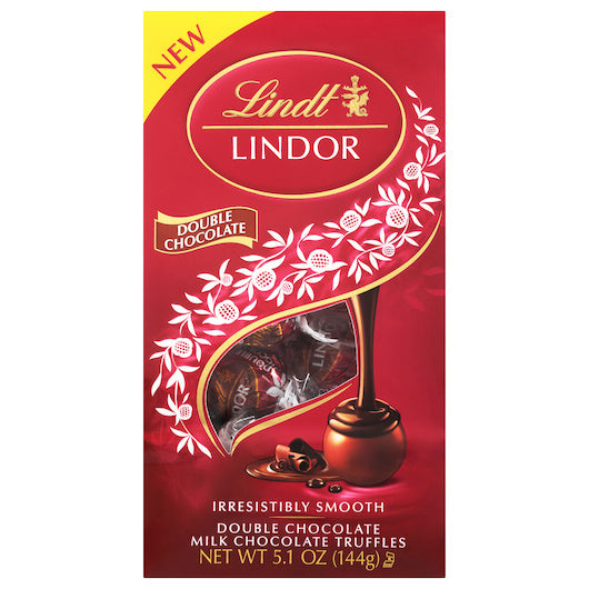 6-PACK OF Double Chocolate Truffles Bag Lindor, 6 - 5.1 Oz