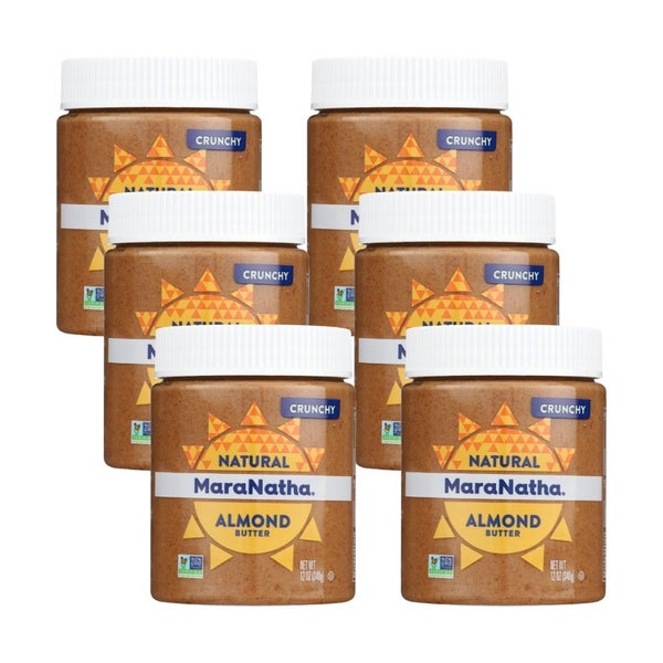 6-PACK OF Almond Butter No Stir Crunchy Maranatha 12 oz