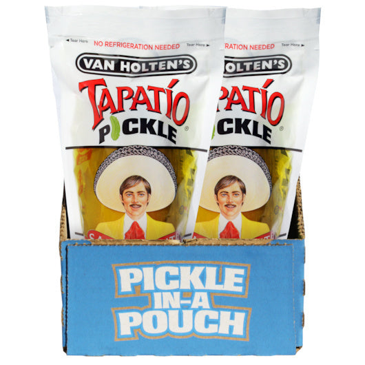 12-PACK OF Jumbo Tapatio Pickle Whole Single Serve Pouch Van Holten Pickles, 12 - 1 Ea