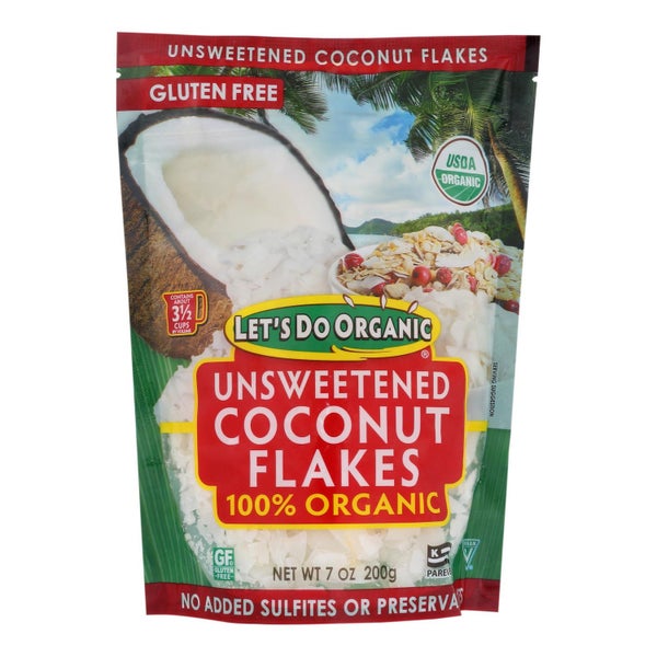 12-PACK OF Coconut Flake Organic Let's Do Organic 7 oz