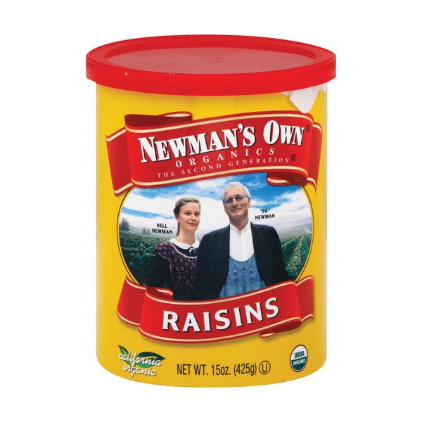 12-PACK OF Raisin Organic Canister Newman's Own Organic 15 oz
