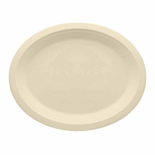 20-PACK OF Plates - Sugarcane Bagasse Compostable 10 inch Oval Plates - Case of 20 (500 Pcs)