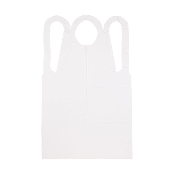 5-PACK OF APRON POLY EMBSD WHT 28X46 ECO
