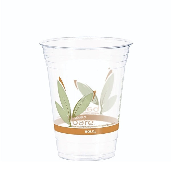 1000-PACK OF Cup Cold Eco-Friendly Dart RTP16DBARE ProPlanet Seal Leaf Design RPET Cold Cups - Clear 16 oz to 18 oz (50 Pack, 20 Packs/Carton)