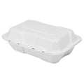 200-PACK OF Container Takeout Karat Earth 9''x6'' Molded Fiber Hinged Containers, PFAS Free, White - 200 pcs