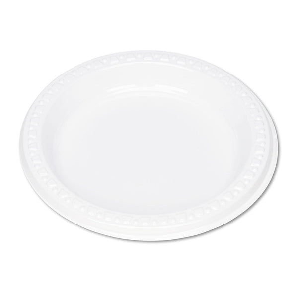 125-PACK OF Plate Plastic Tablemate 6644WH White Plastic Dinner Plates - 6 Inch Diameter, 125 Count - Perfect for Office and Events