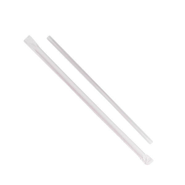 1200-PACK OF Straw Wrapped Karat 1,200 ct Giant Straws | Individually Wrapped | Clear (0.31" x 10.25")