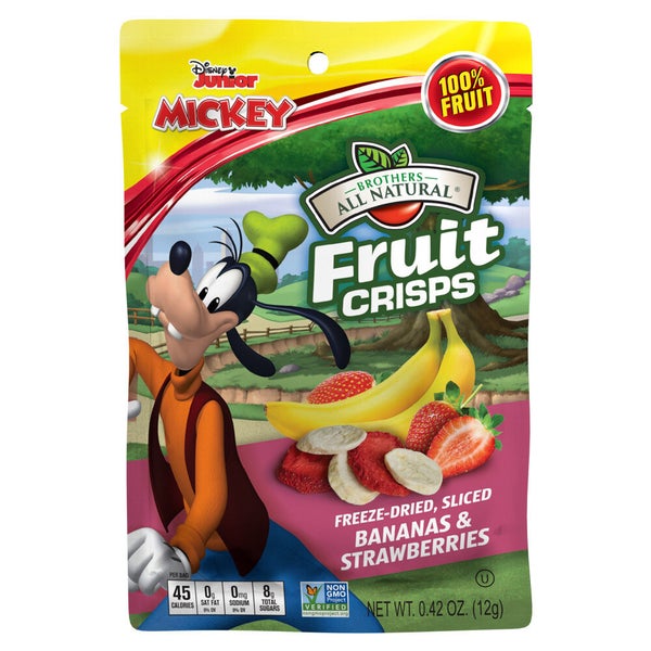 12-PACK OF Fruit Crisps Freeze Dried Strawberry/Banana Disney Snack Size, Brothers International