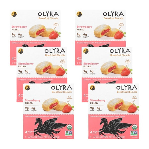 6-PACK OF Breakfast Bar Organic Strawberry Olyra 5.28 oz