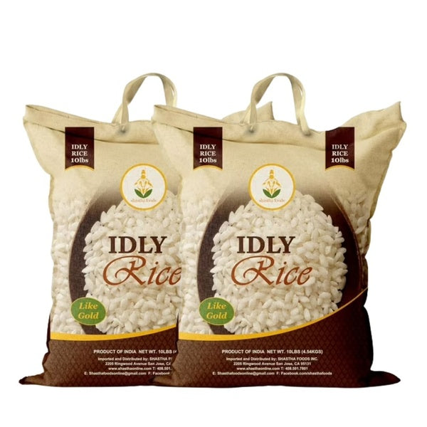 2-PACK OF Shastha Traditional Earthy Flavoured Idly Rice - 10 Lbs ,