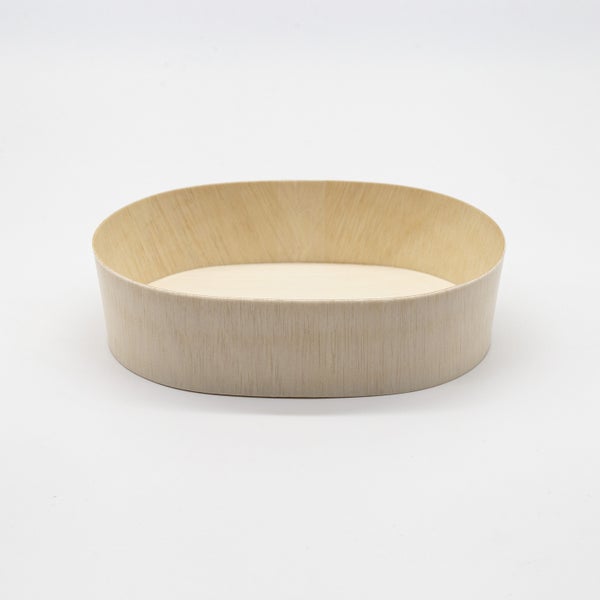 25-PACK OF Container Disp Wooden oval Base 6.7"x4.7"x1.8"