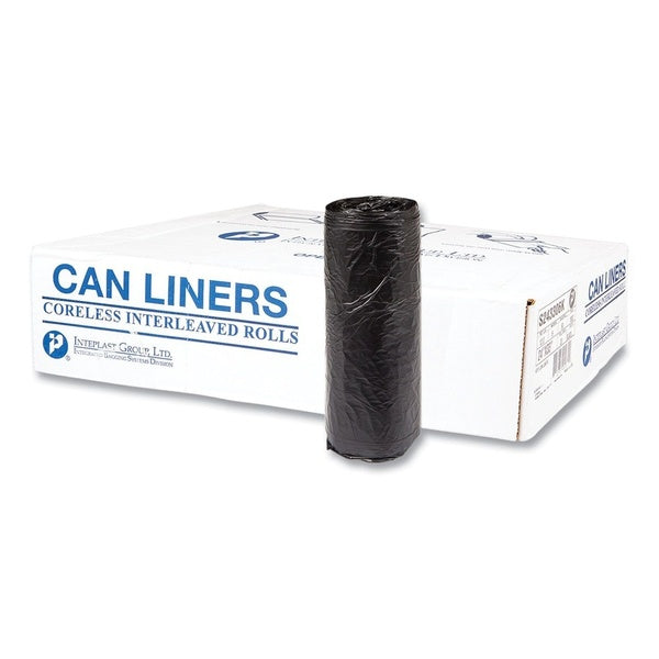 1000-PACK OF Inteplast Group High-Density Commercial Can Liners - 16 Gallon, 6 Micron, Black, 24" x 33" - 1000 Count Carton for Reliable Waste Management