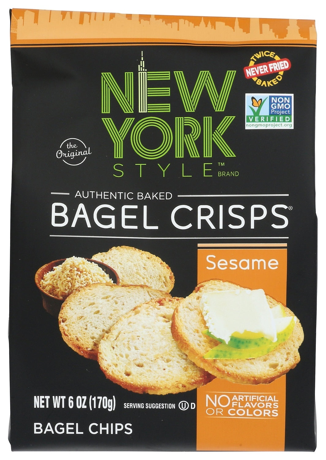 6-PACK OF SNACK CHIP BAGEL, SESAME