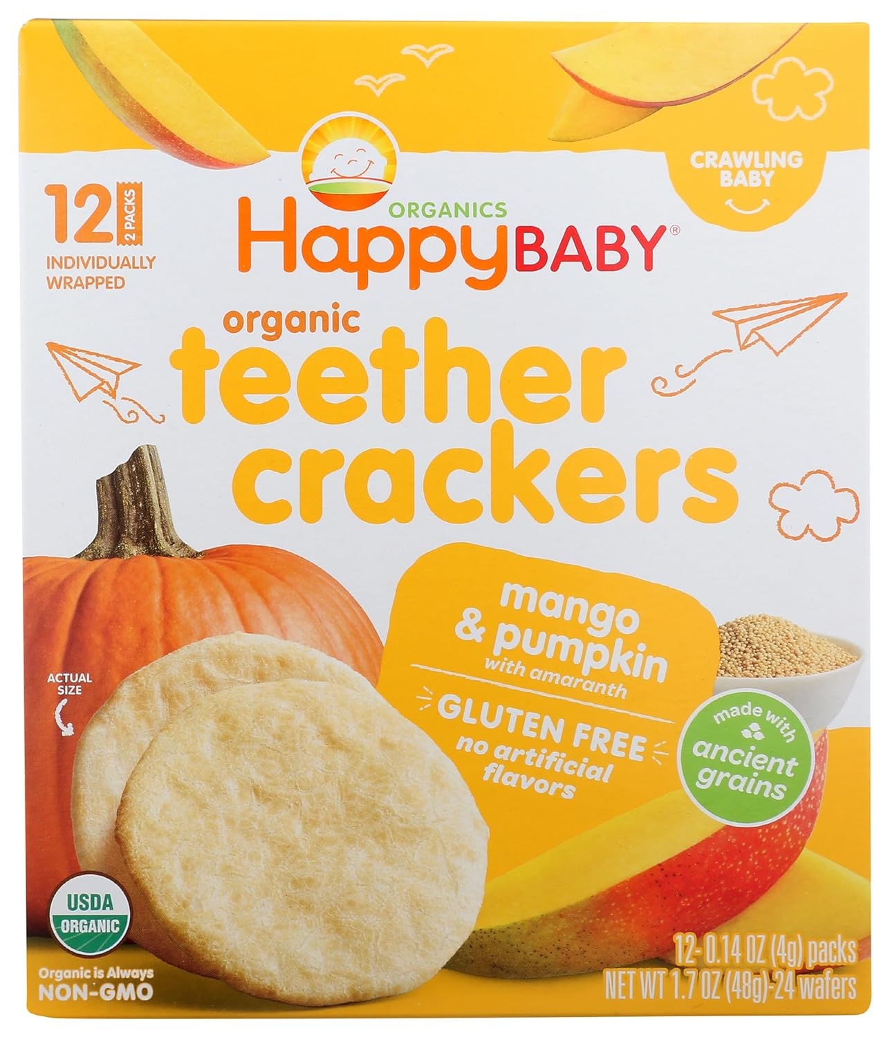 6-PACK OF FOOD BABY MANGO & PUMPKIN CRACKERS