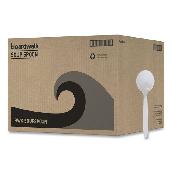 1000-PACK OF Cutlery Plastic Boardwalk Mediumweight Polystyrene Soup Spoon - White - 1000 Count for Events and Gatherings