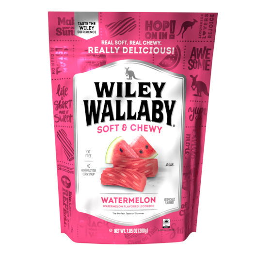12-PACK OF Watermelon Licorice Wiley Wallaby, 12 - 0.441 Lb