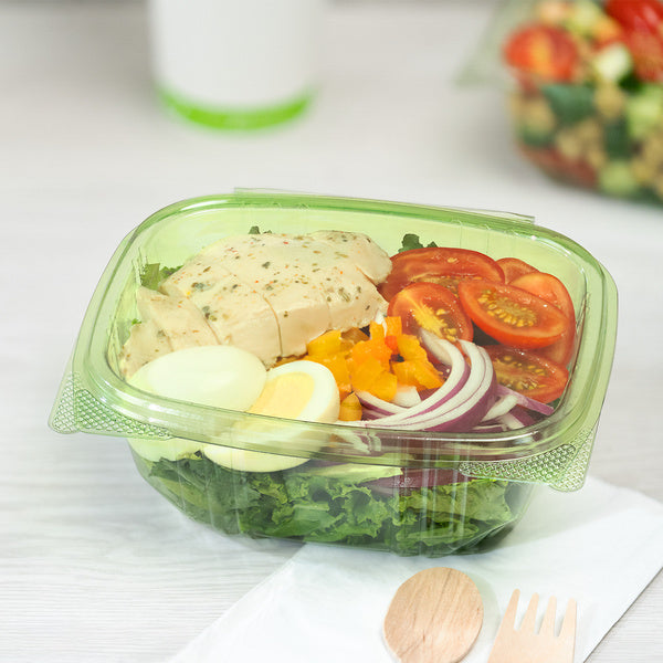 200-PACK OF Container Takeout Karat Earth 32oz PLA Hinged Deli Container, Green - 200 pcs