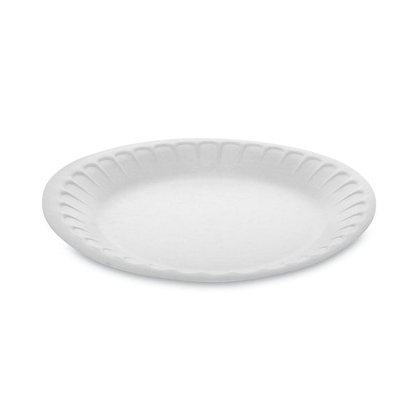 900-PACK OF Plate Foam Pactiv Corp. YTH100070000 7-inch Unlaminated Foam Dinner Plate - White (900 Plates per Carton) for Catering and Events