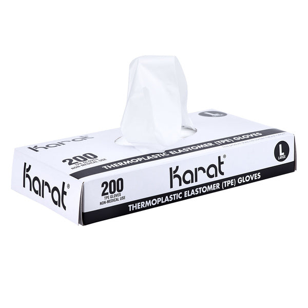 2000-PACK OF Glove Thermal Karat 2,000 ct Thermoplastic Elastomer Gloves | Latex-Free | Powder-Free | Clear | Large