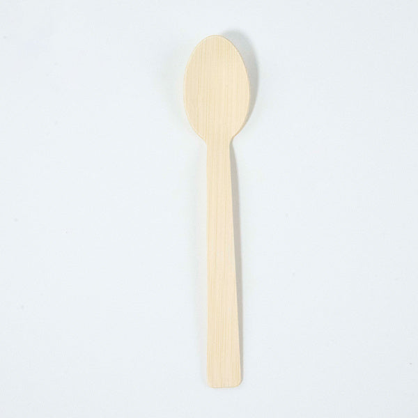 20-PACK OF Spoon Bamboo Disposable 6.7"