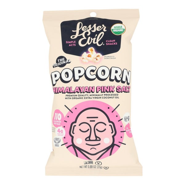 18-PACK OF SNACK POPCORN ORGANIC HIMALAYAN PINIK SALT