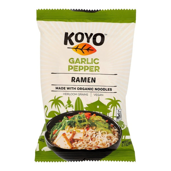 12-PACK OF Noodle Ramen Garlic Pepper Koyo 2.1 oz