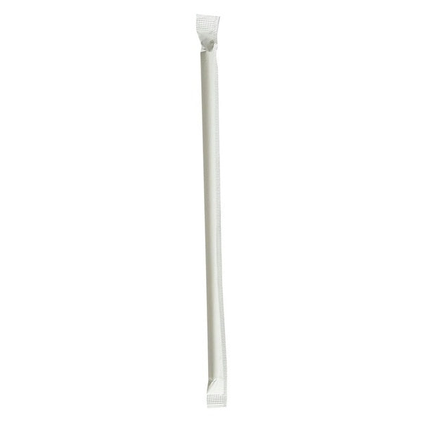 1280-PACK OF Straw Paper Boardwalk Jumbo Wrapped Paper Straws - 7.75 Inch White Straws for Cold Beverages - 1280 Count Carton
