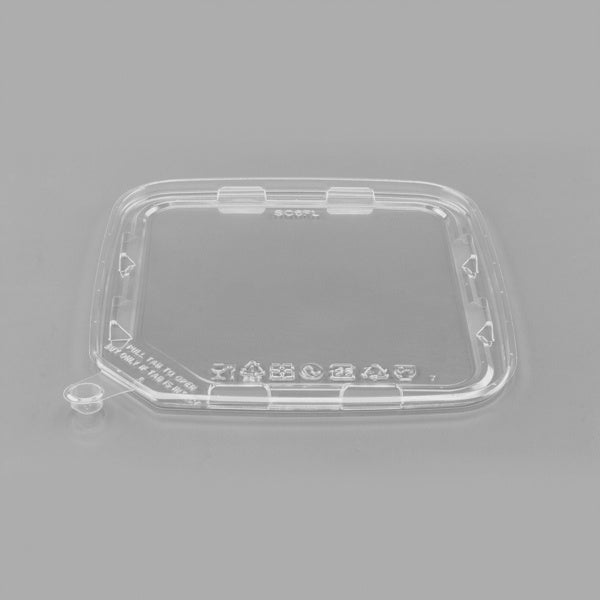 300-PACK OF [300 ct] PET Flat Lid for Tamper Resistant Square Container