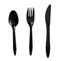 250-PACK OF Cutlery Set Boardwalk 3-Piece Black Polystyrene Cutlery Set - Fork, Knife, Spoon - Ideal for Events and Take-Out (250 Kits per Carton)