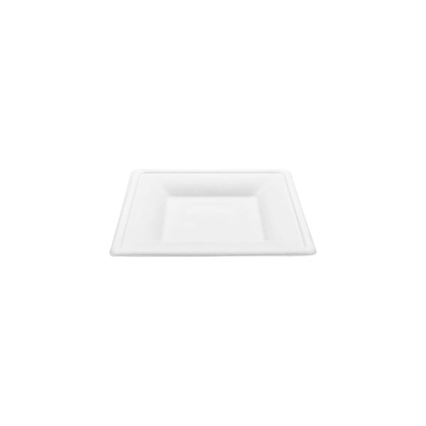 500-PACK OF Plate Square Karat Earth 6”x 6” Molded Fiber Square Plate, PFAS Free, White - 500 pcs