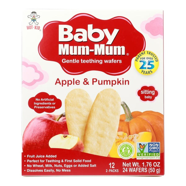 6-PACK OF SNACK RICE APPLE AND PUMPKIN, TEETHING WAFERS
