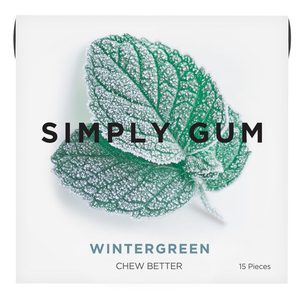 12-PACK OF Candy Gum Wintergreen, Simply Gum